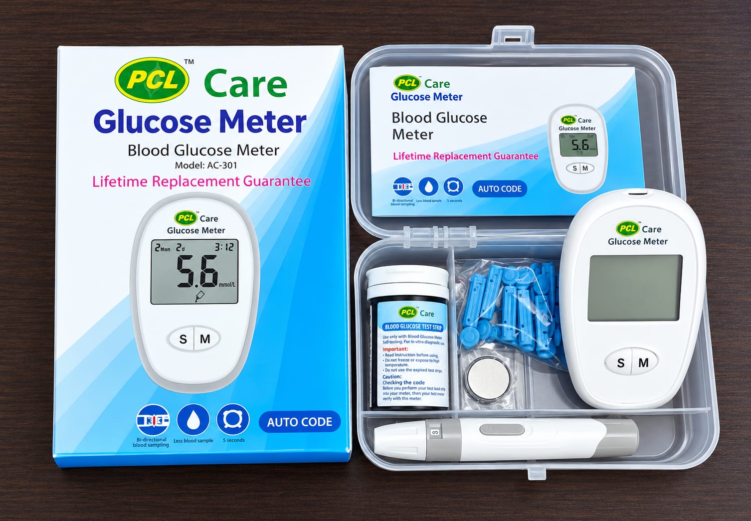 PCL Care Blood Glucose Meter (জার্মান প্রযুক্তি) সাথে ১০টি স্ট্রিপ ও ১০টি সুই সম্পূর্ণ ফ্রি!